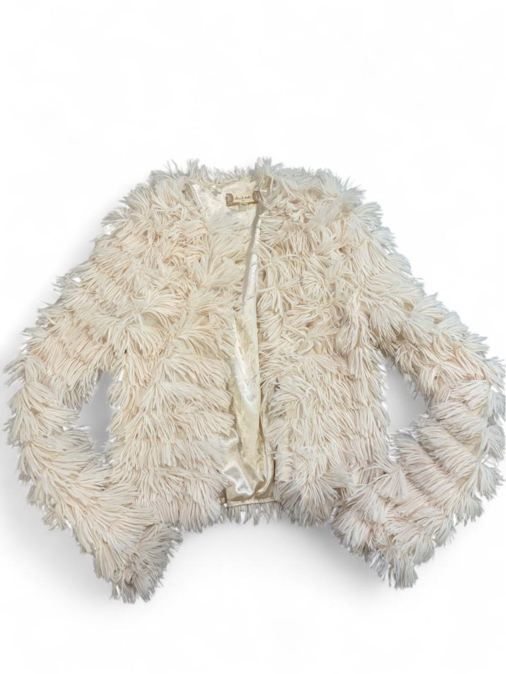 Altar'd State Cream Faux Fur Shaggy Girls' Jacket
